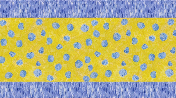 Printed Tablecloth Yellow Floral with Blue Border