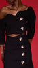 Curve Crop Top With Ceramic Buttons