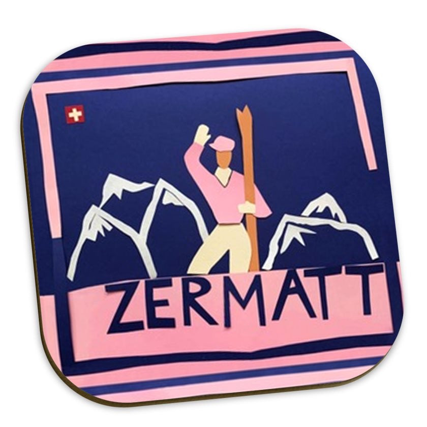 Zermatt Print Coasters Pack of 4