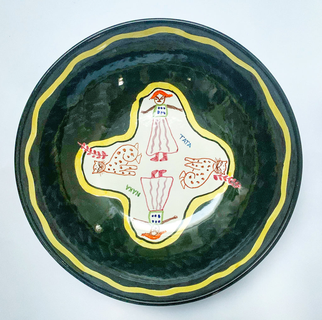 Hand Painted Ceramic Salad Bowl