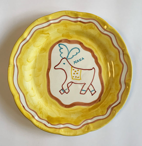 Hand Painted Ceramic Plate Yellow