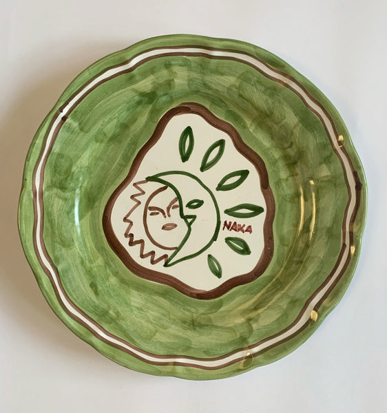 Hand Painted Ceramic Plate Green